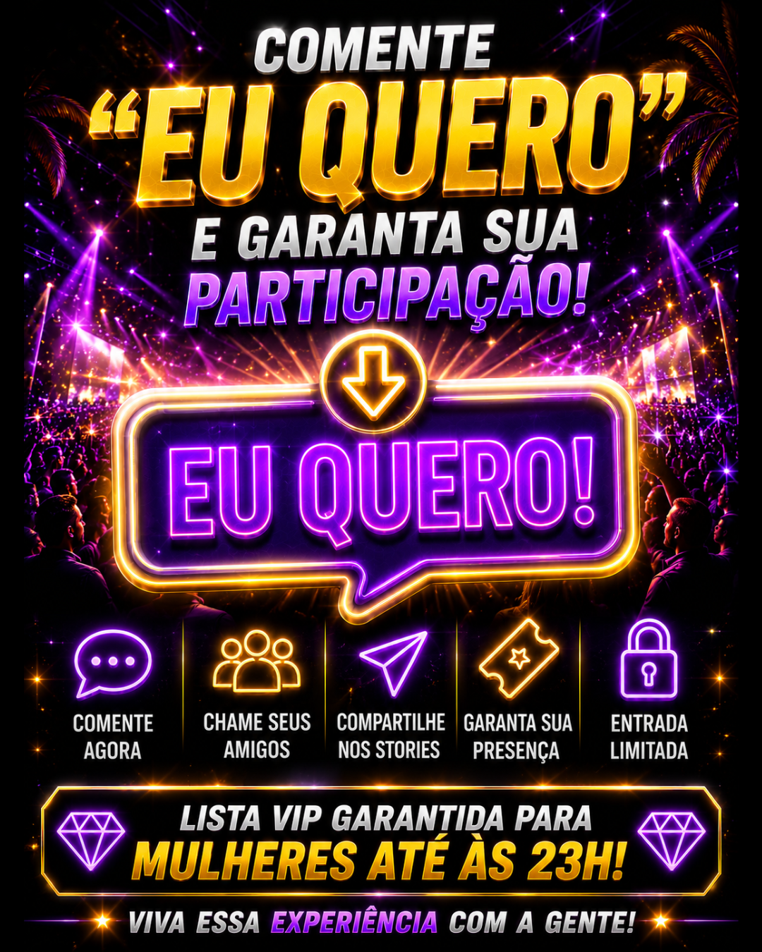 Mulheres VIP — comente Quero meu VIP no Instagram